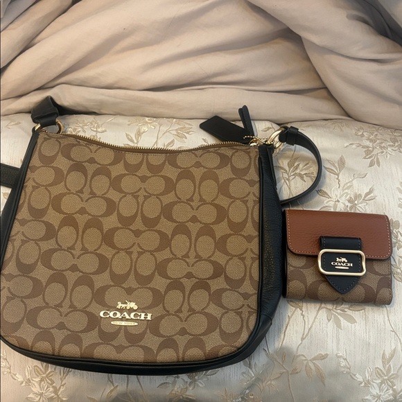 Coach Handbags - Coach Signature Saddle Shoulder Bag with matching wallet set